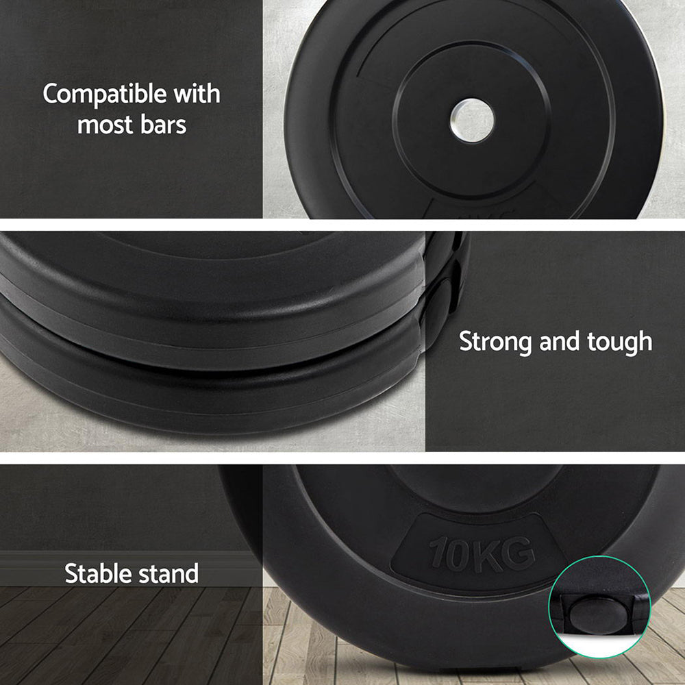 Haven Barbell Weight Plates Set – Black – 50kg