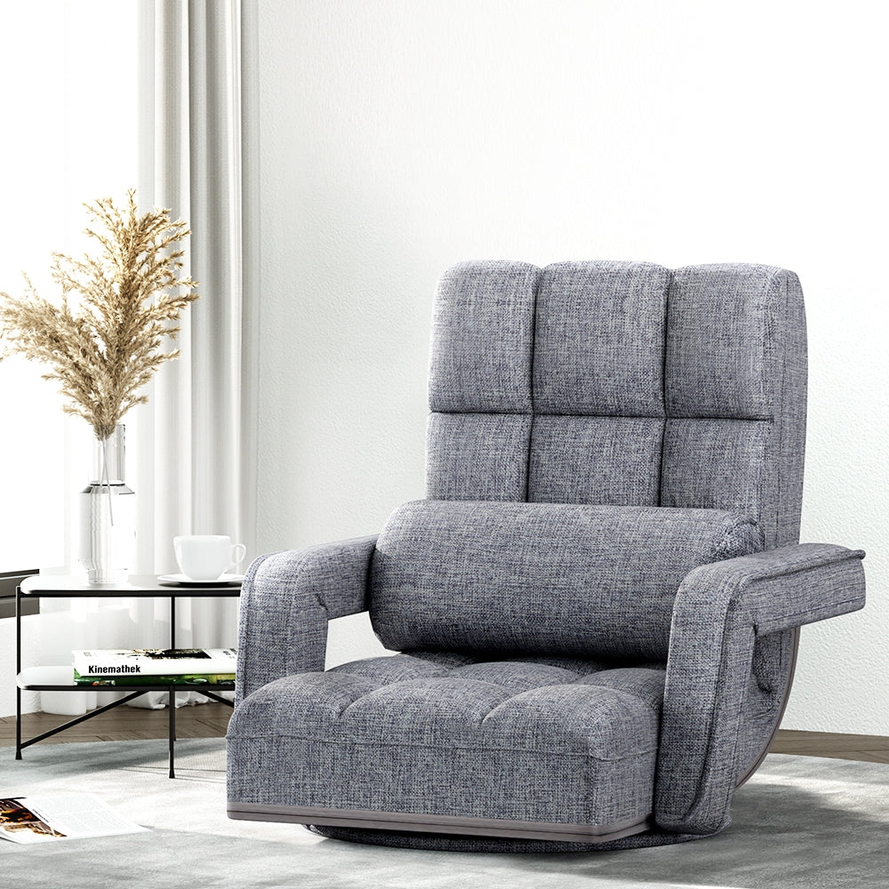 Floor Chair Lounge Sofa Swivel Grey