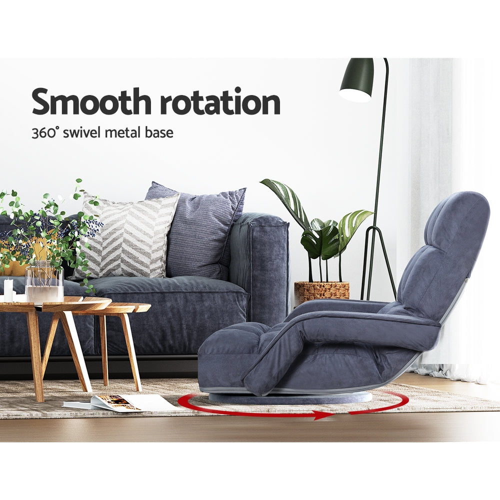 Marston Floor Lounge Chair – Charcoal – Swivel