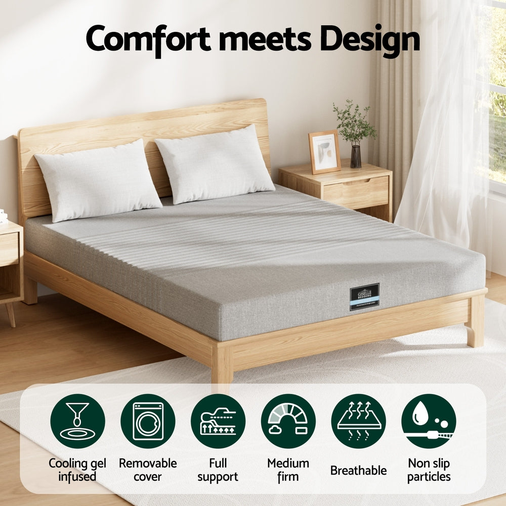 Zenith Gel Memory Foam Mattress – Grey / Charcoal – Double