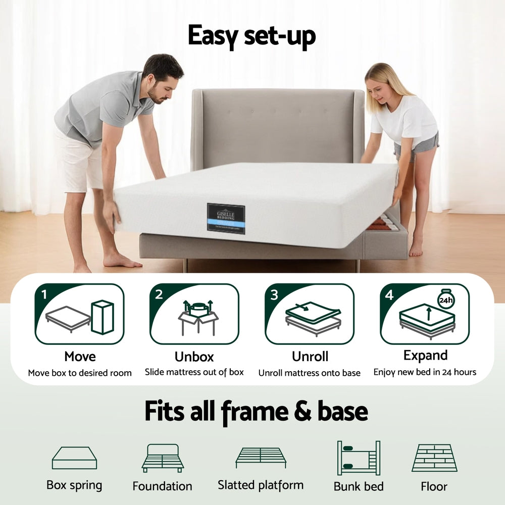 Soothe Gel Foam Mattress – White – King Single