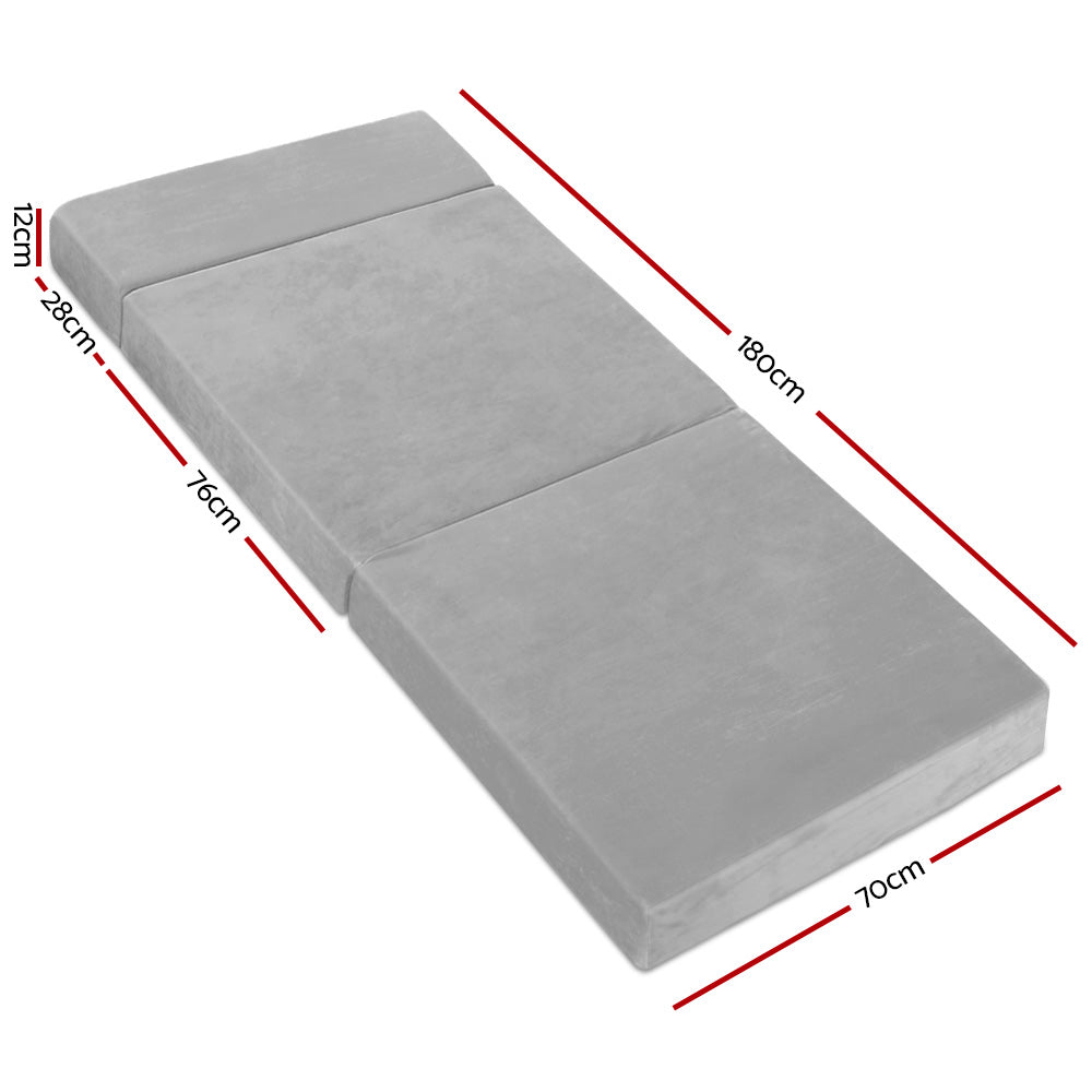 Luxora Folding Memory Foam Mattress – Light Grey – Kids