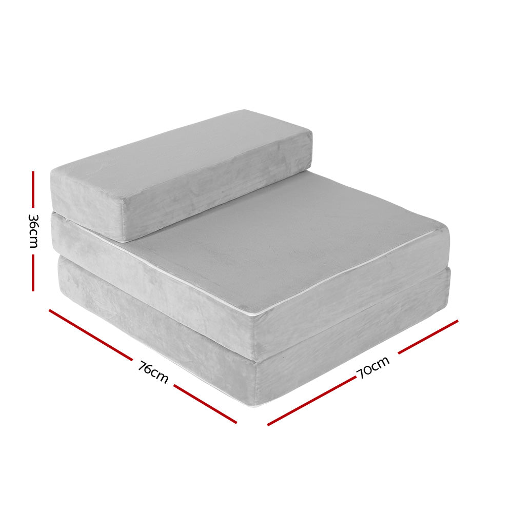 Luxora Folding Memory Foam Mattress – Light Grey – Kids
