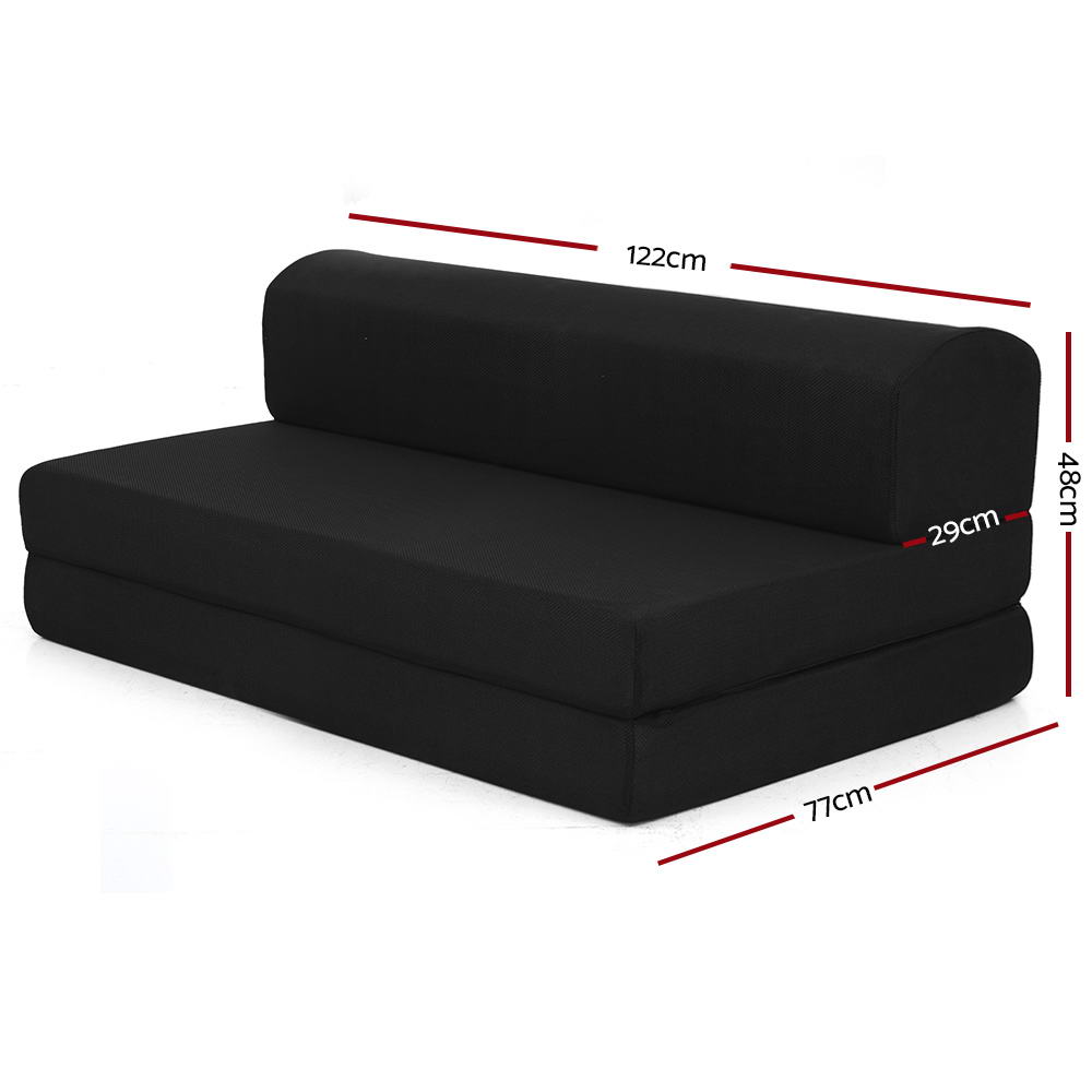 Aerial Folding Memory Foam Mattress – Black – Double