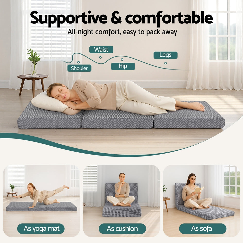 Heston Dual Layer Memory Foam Mattress – Grey – Single
