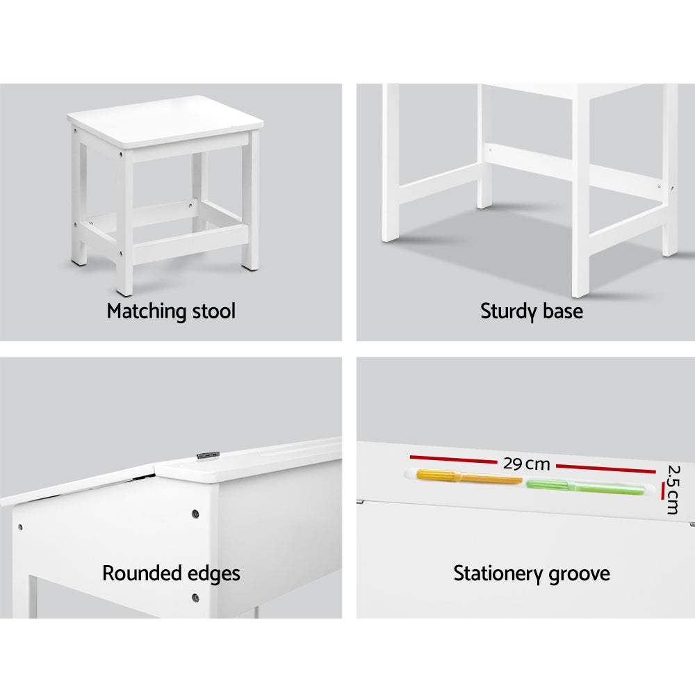 Nolan Kids Lift-Top Activity Desk – White – 60 cm