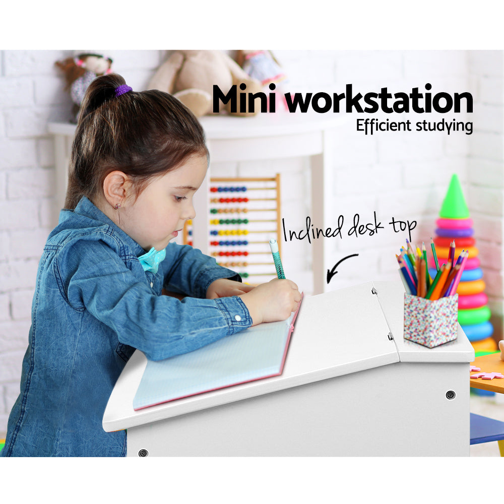 Nolan Kids Lift-Top Activity Desk – White – 60 cm