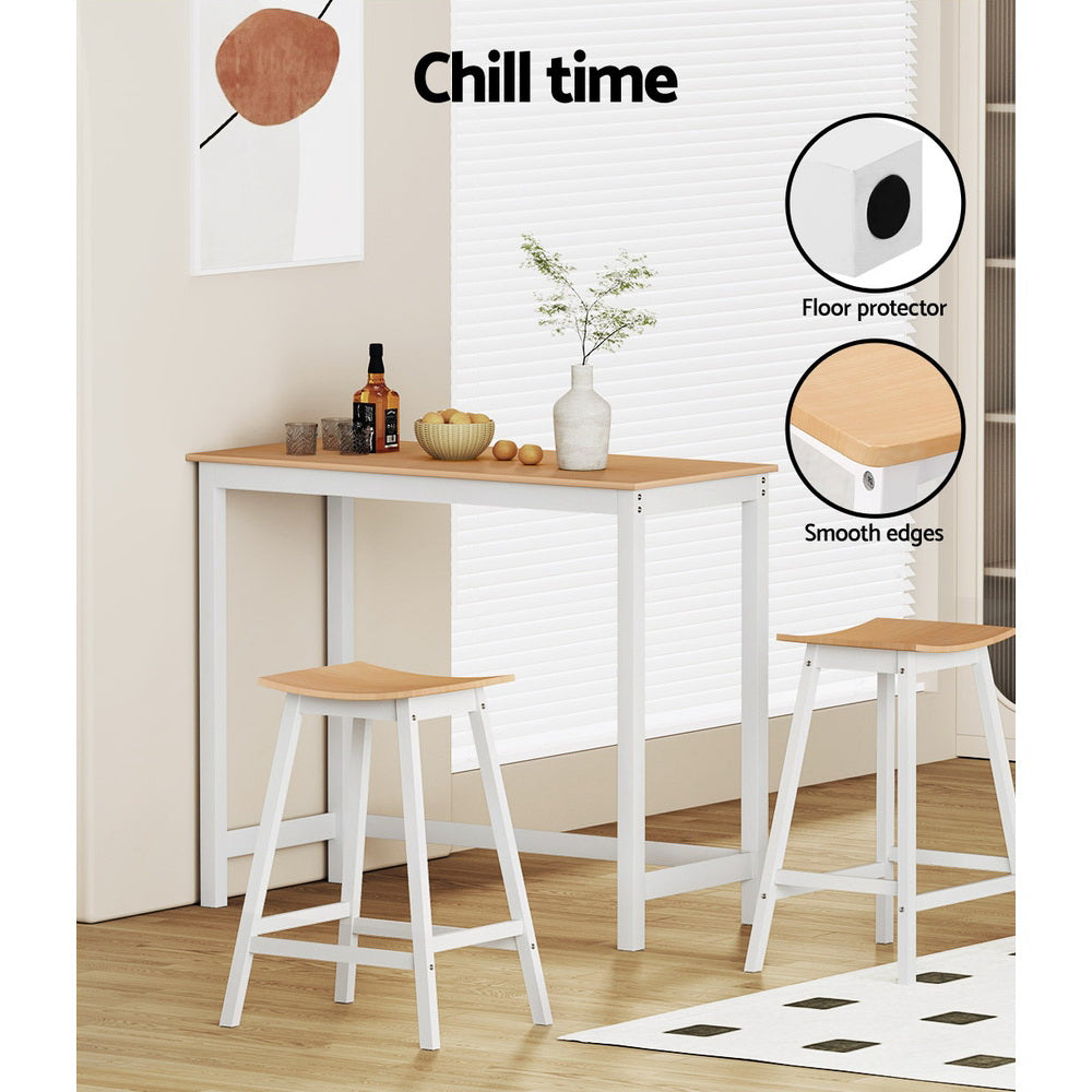 Set of 2 - Oak Bar Stools
