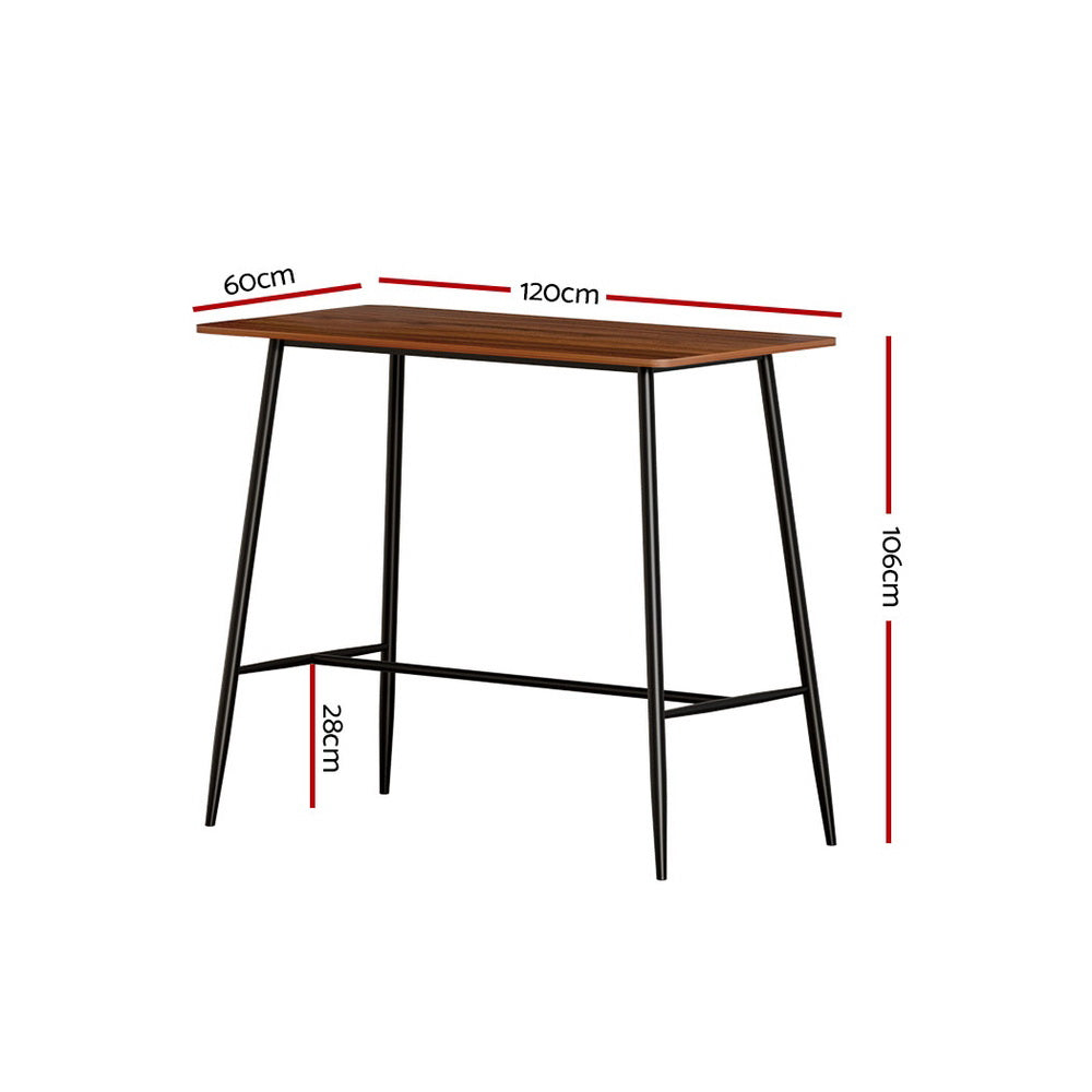 Halle Industrial Bar Table – Oak & Black – 120 cm