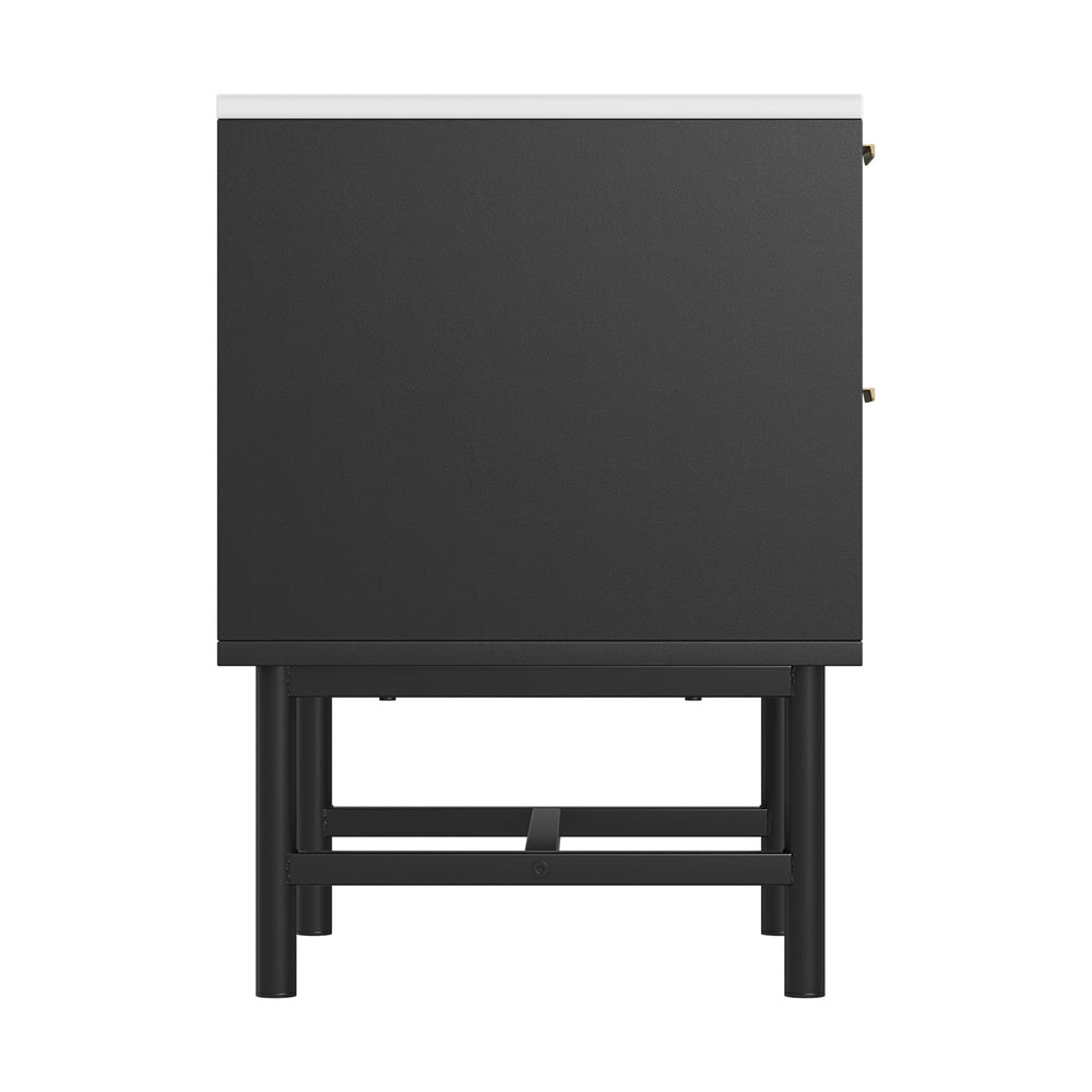 Meridian Bedside Table – Black – 2 Drawers