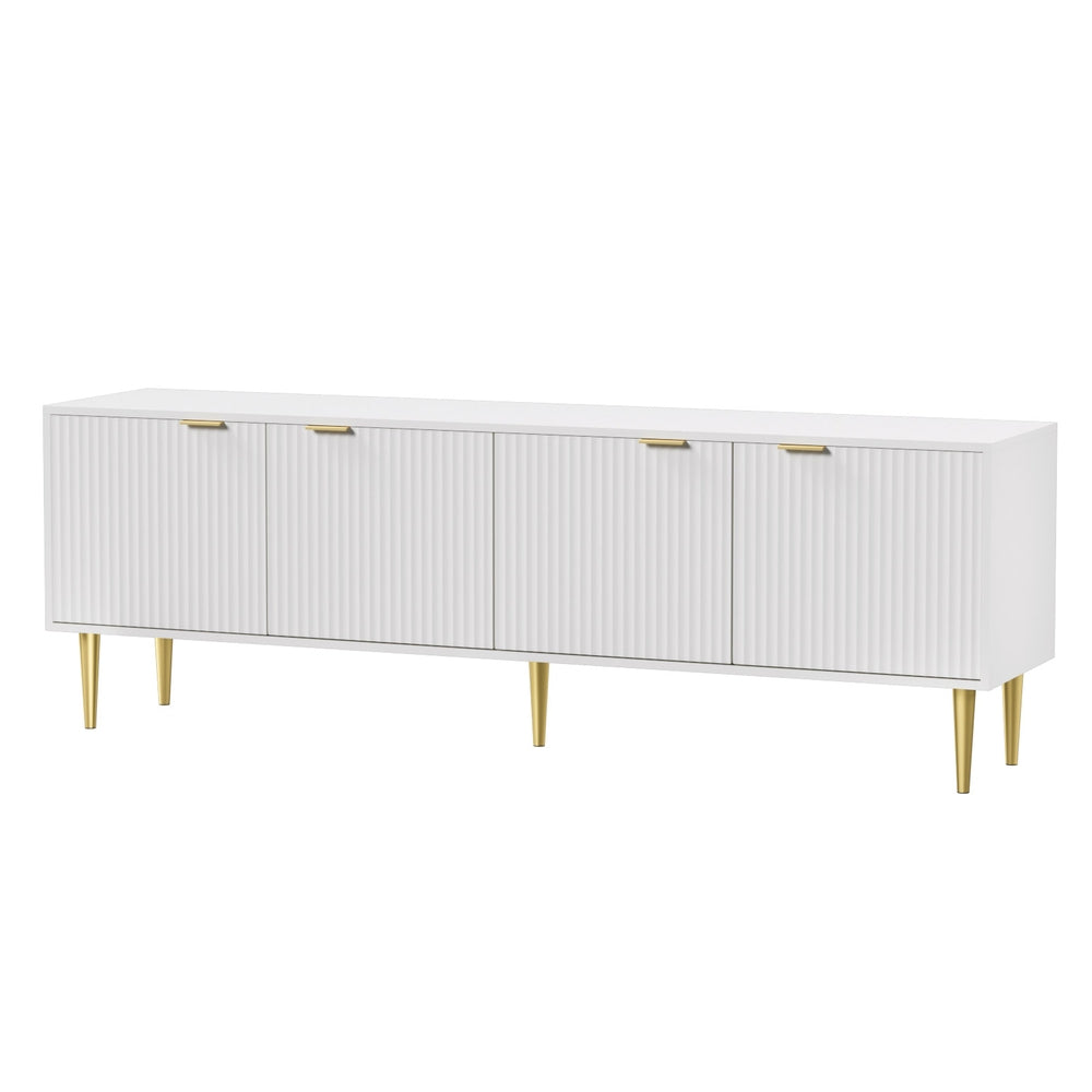 Atlas TV Entertainment Unit – White & Gold – 180 cm