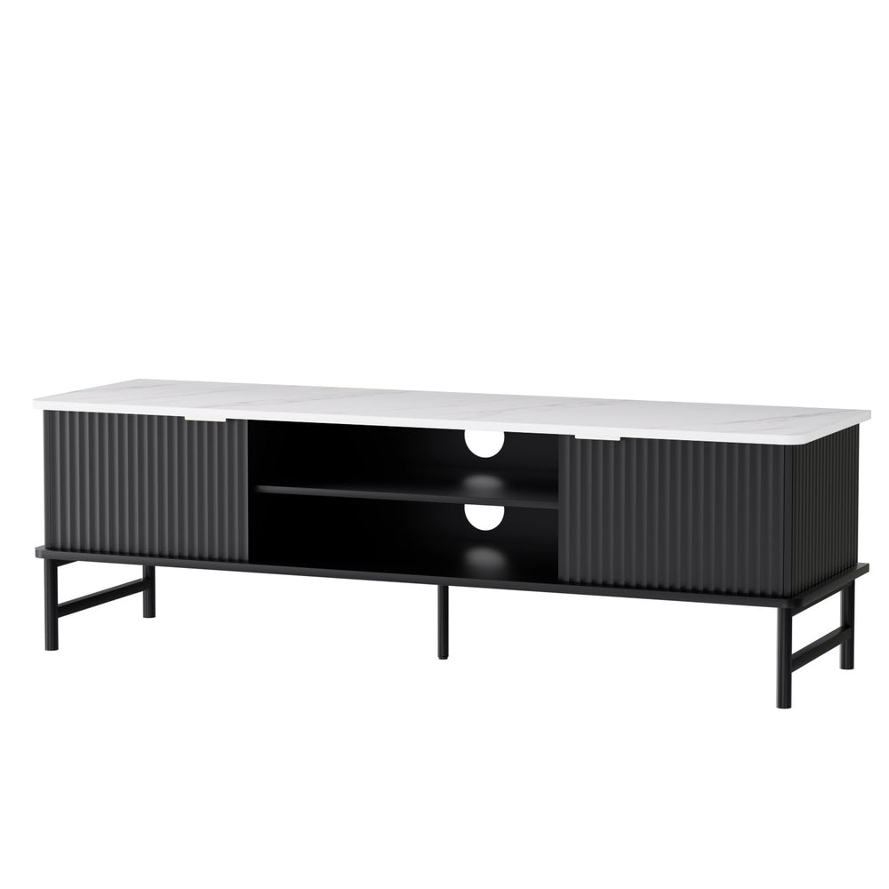 Zara TV Entertainment Unit – White & Black – 140 cm