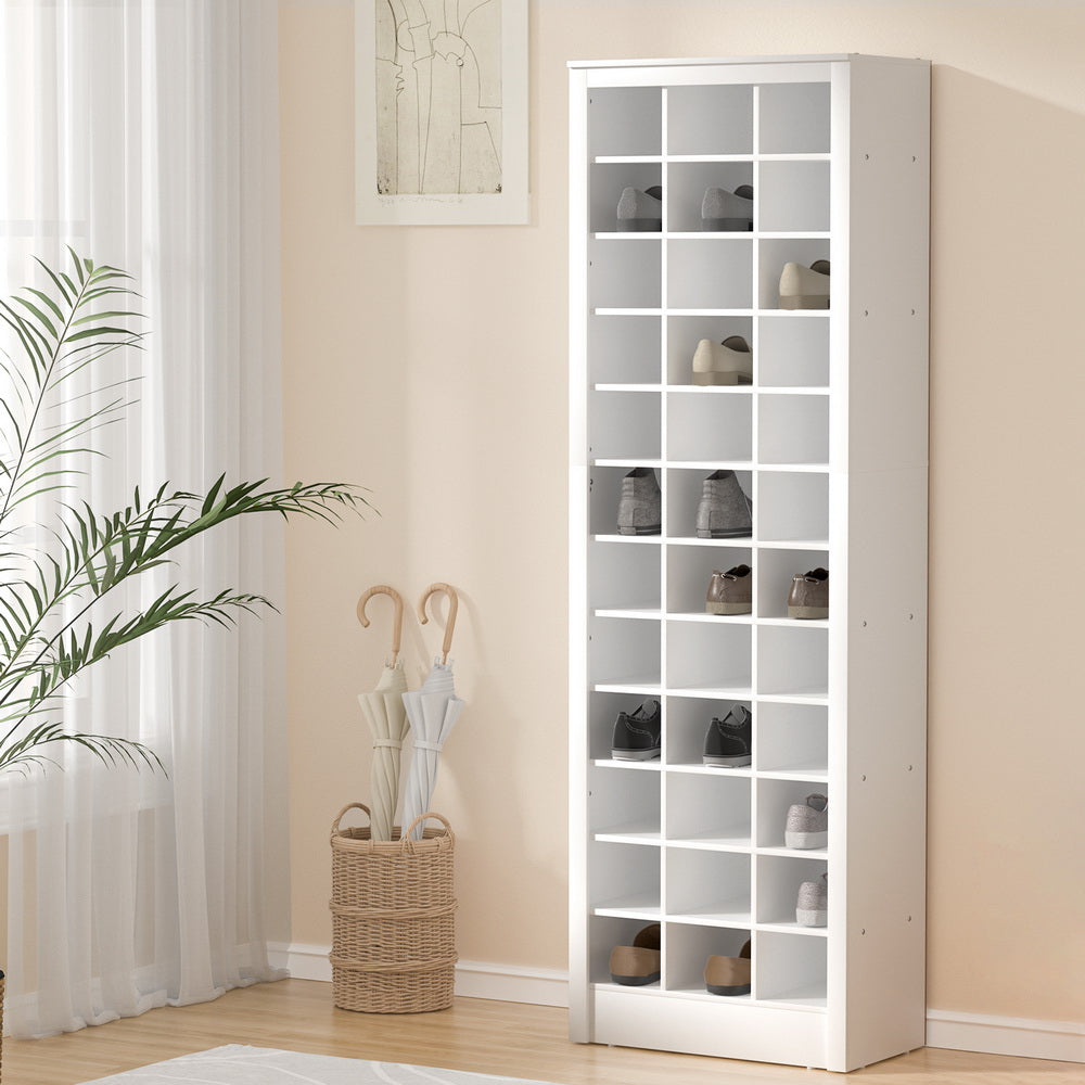 Shoe Rack 12 - tier 36 Pairs Storage White