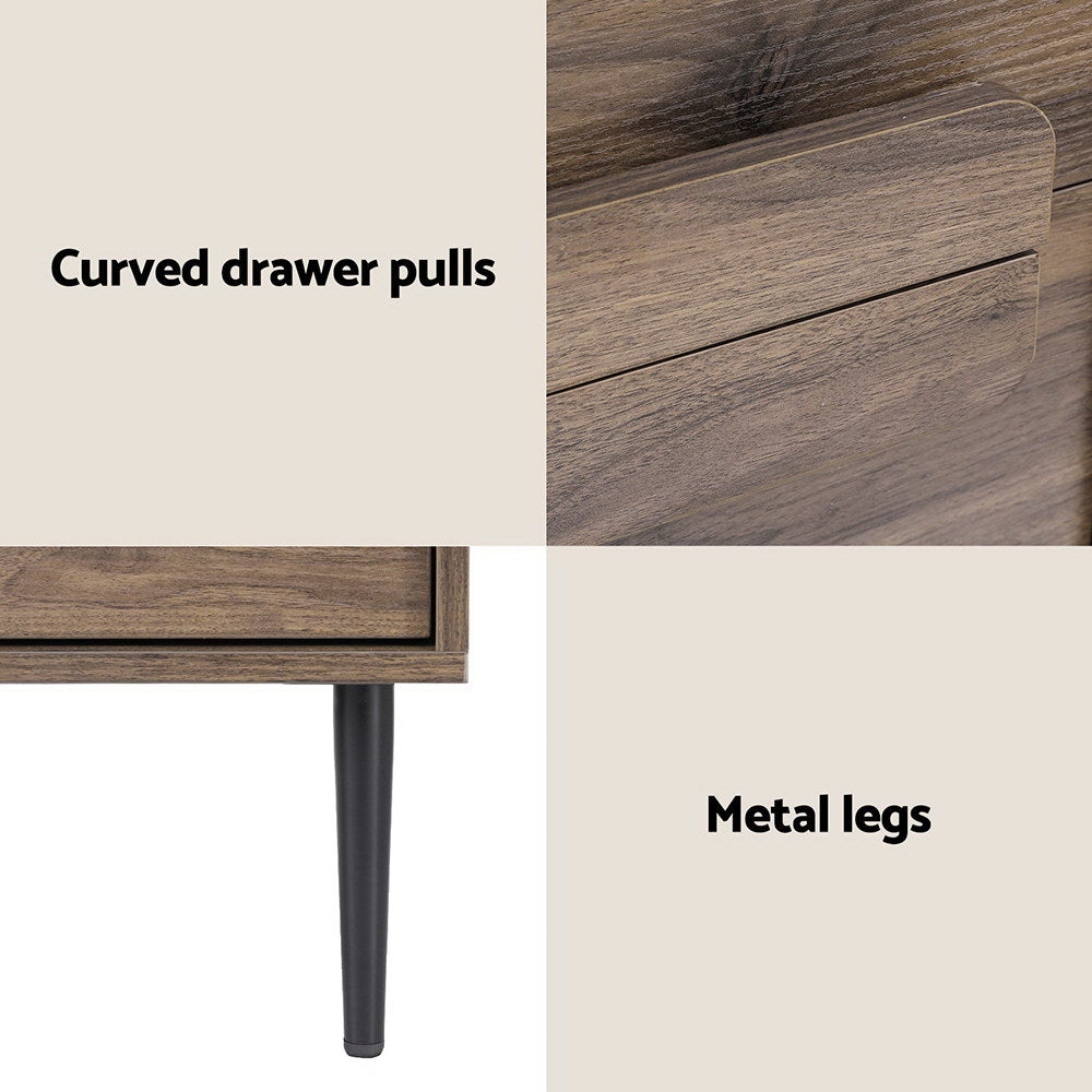 Meridian Bedside Table – Walnut – 45 cm