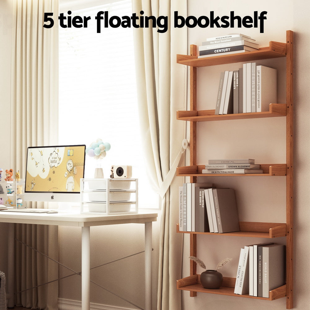 Capiz Floating Shelf – Oak – 5 Tiers