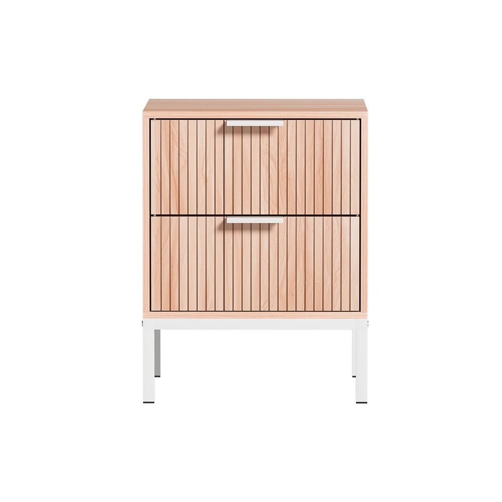 Lura Bedside Table – Pine – 2 Drawers