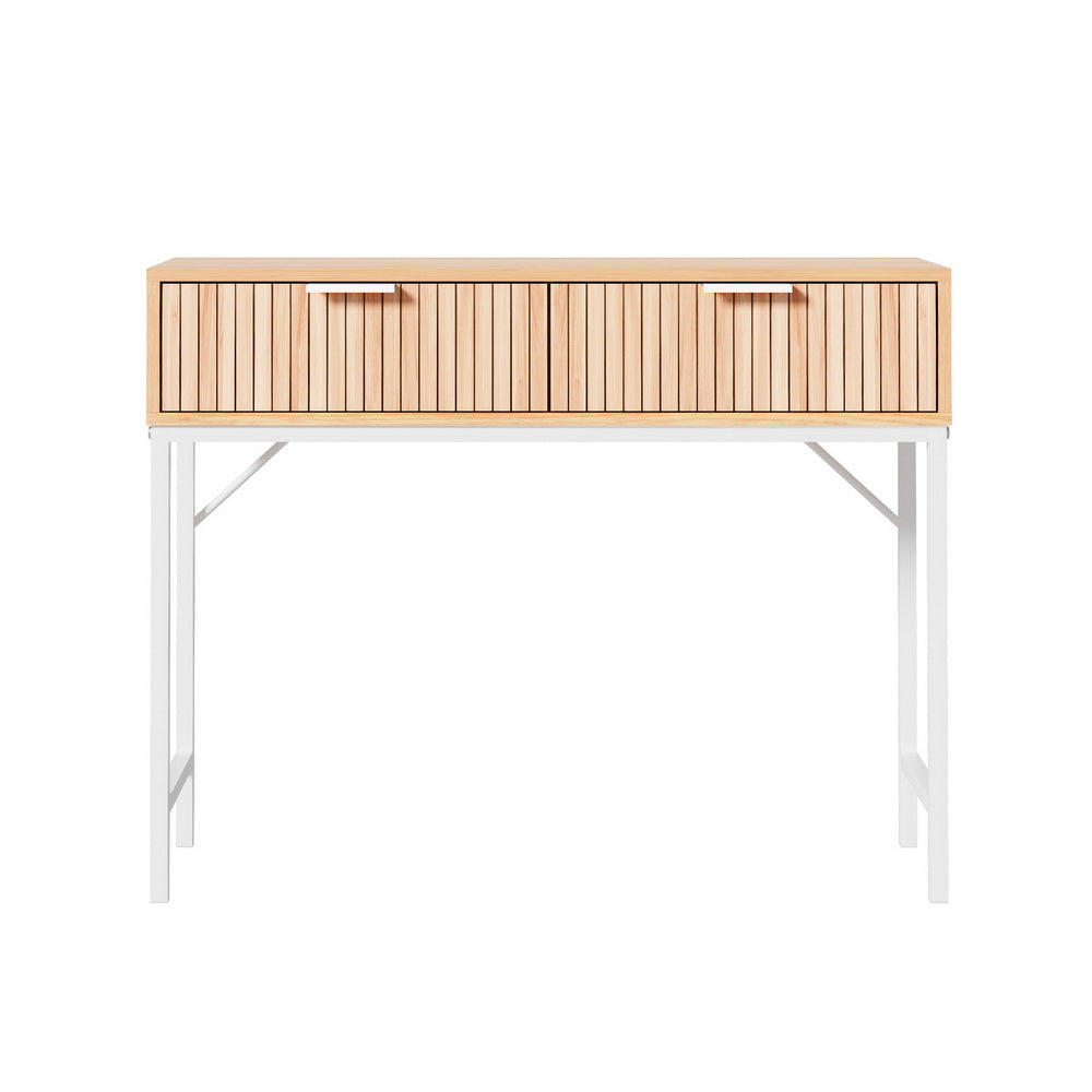 Harmony Console Table with 2 Drawers – Pine – 92 cm