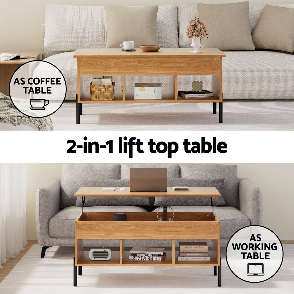 Elevation Lift Top Coffee Table – Brown / Wood – 100 cm