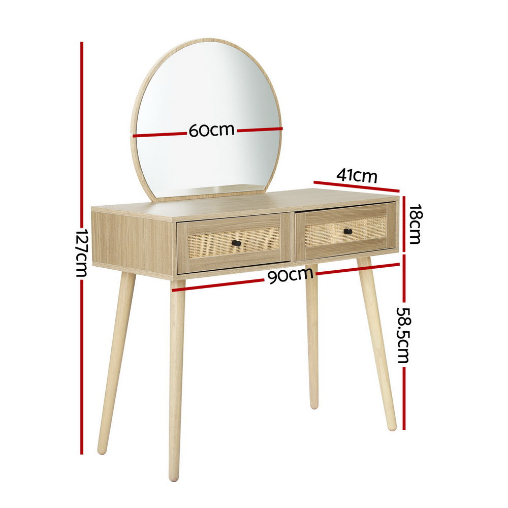 Frances Rattan Dressing Table – Wood