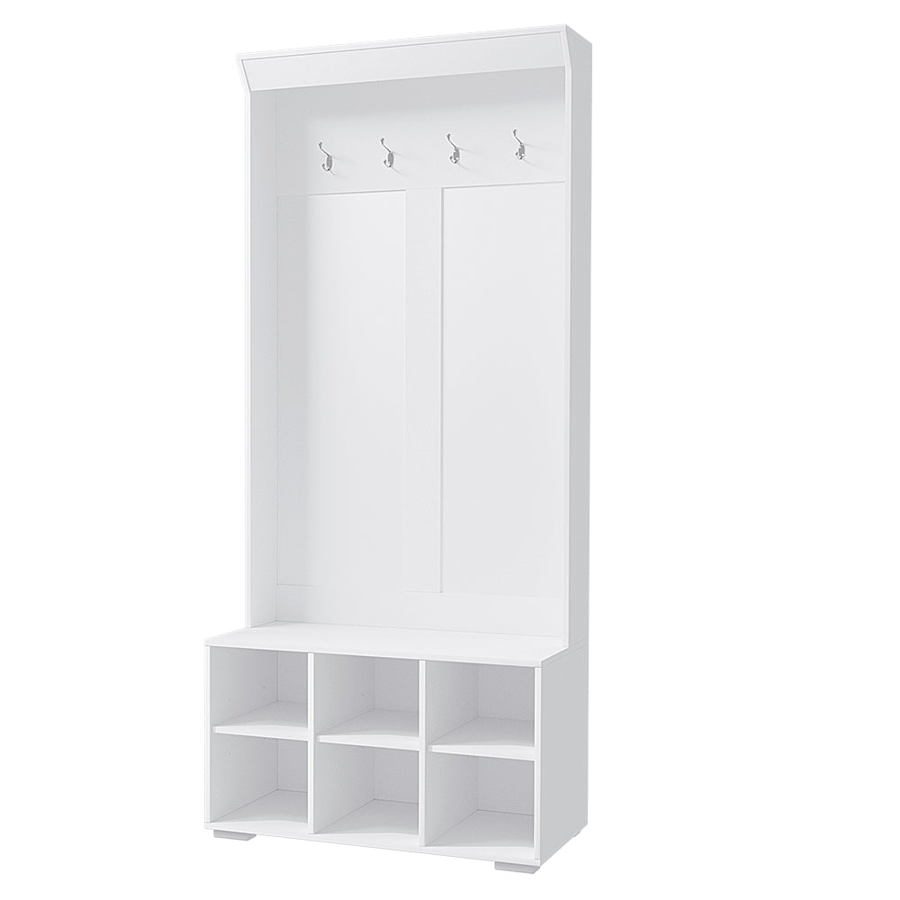 Maxwell Hall Tree Storage Cabinet – White – 180 cm