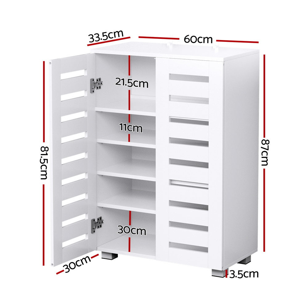Bentley Shoe Cabinet – White – 20 Pairs
