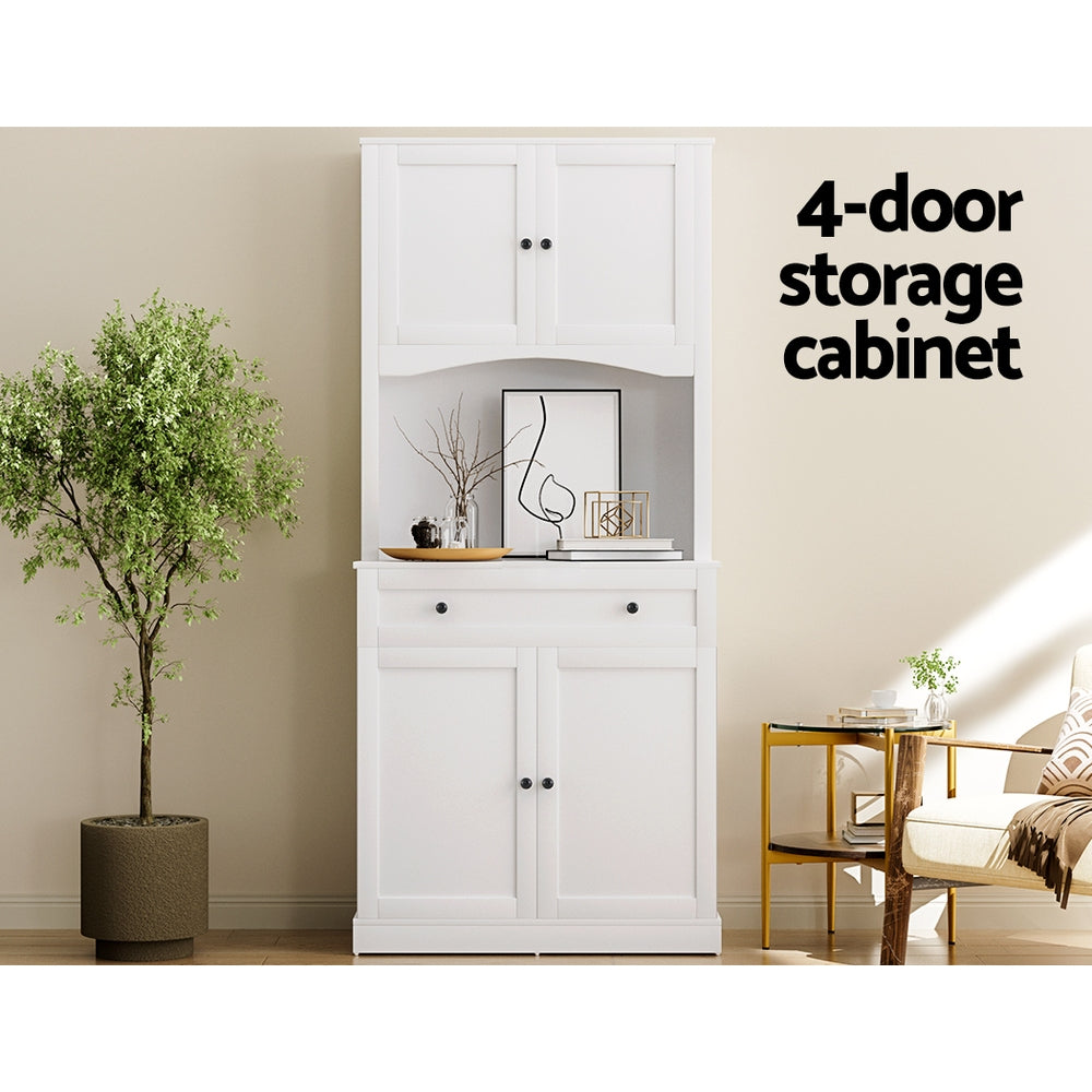 Cortez Buffet Hutch with Storage Shelves – White