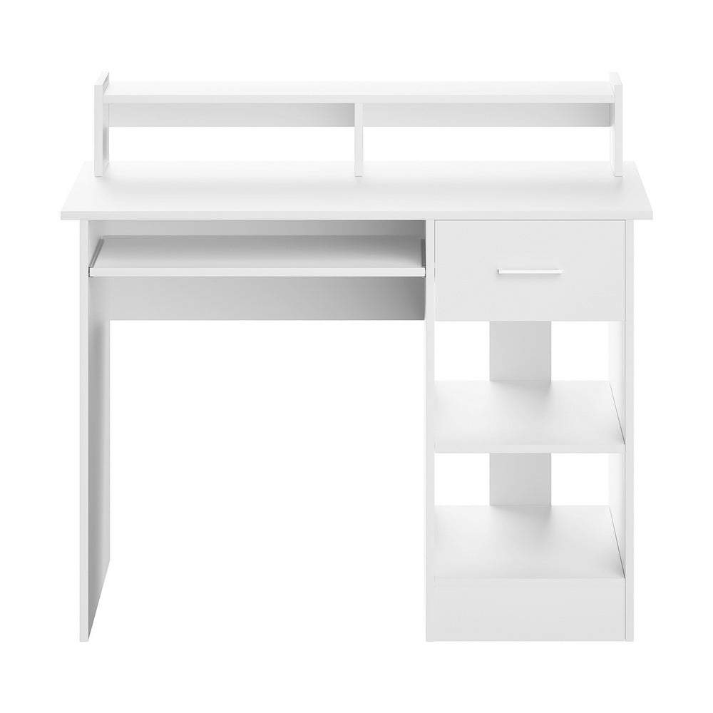 Juni Computer Desk with Storage – White – 100cm