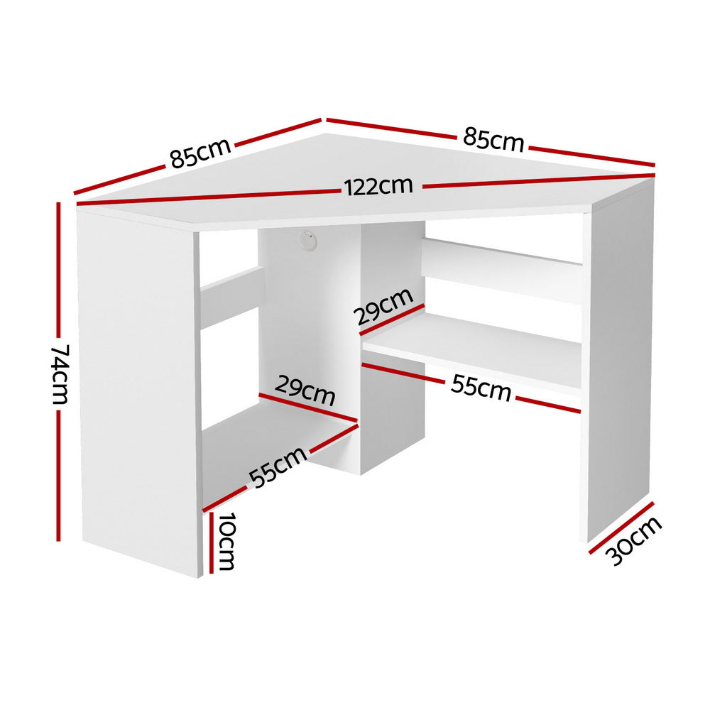 Walton Corner Computer Desk – White – L-Shape