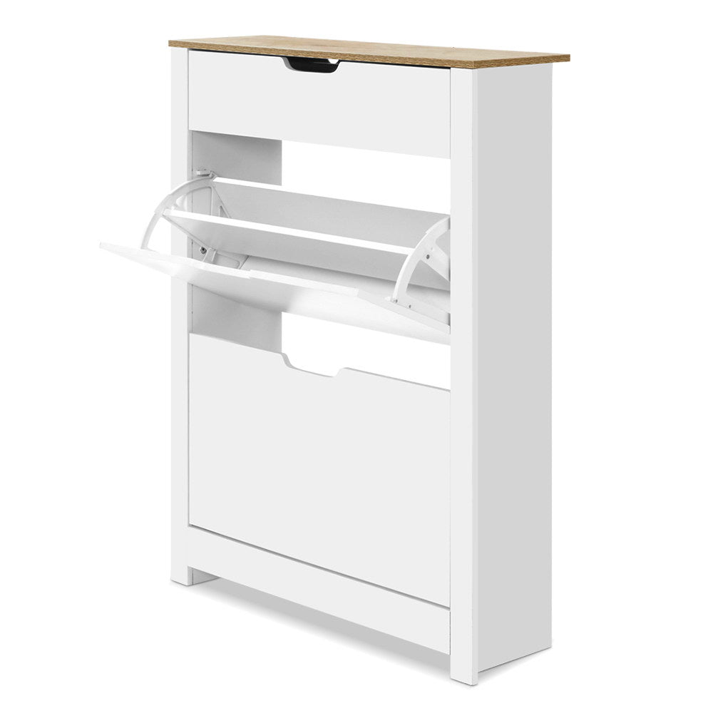 Ana Shoe Cabinet – White – 16 Pairs