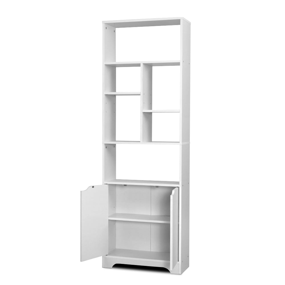 Gina Display Shelf with Cabinet – White – 8 Shelves