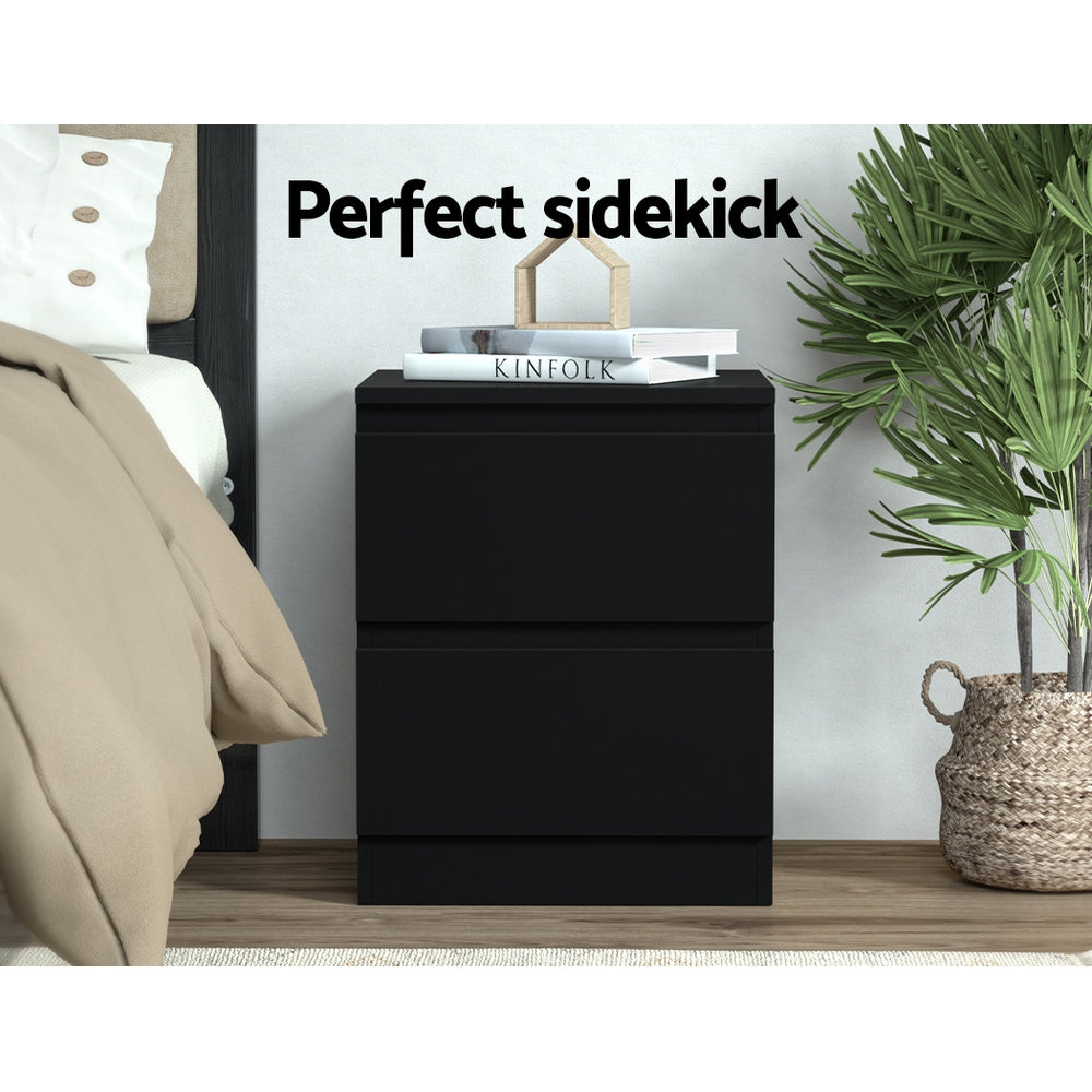 Cove Bedside Tables – Black – Set of 2
