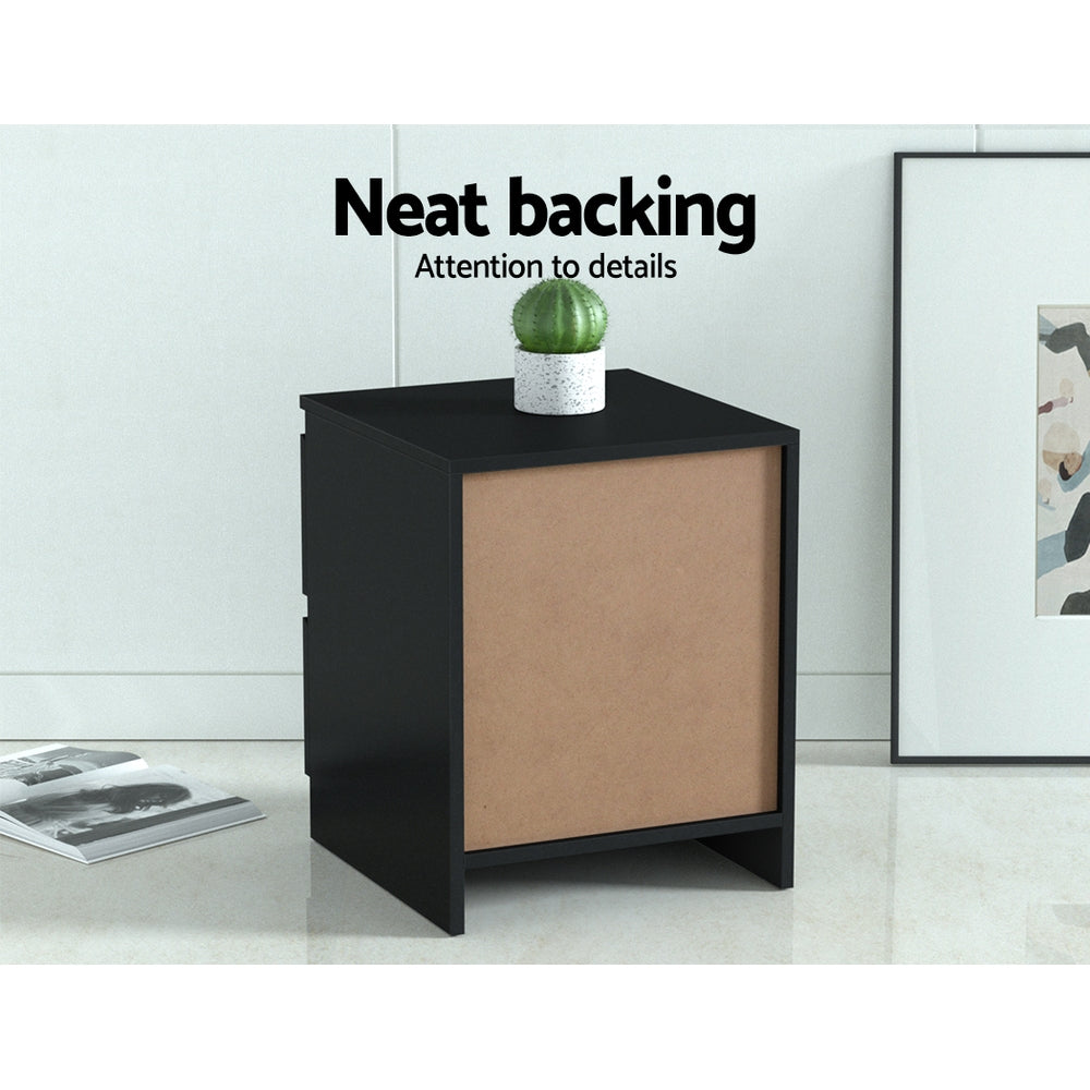 Cove Bedside Tables – Black – Set of 2