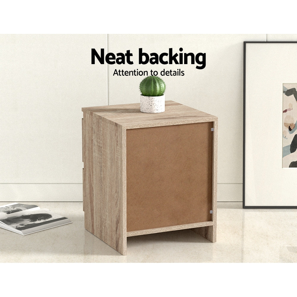 Kenton 2-Drawer Bedside Table – Oak