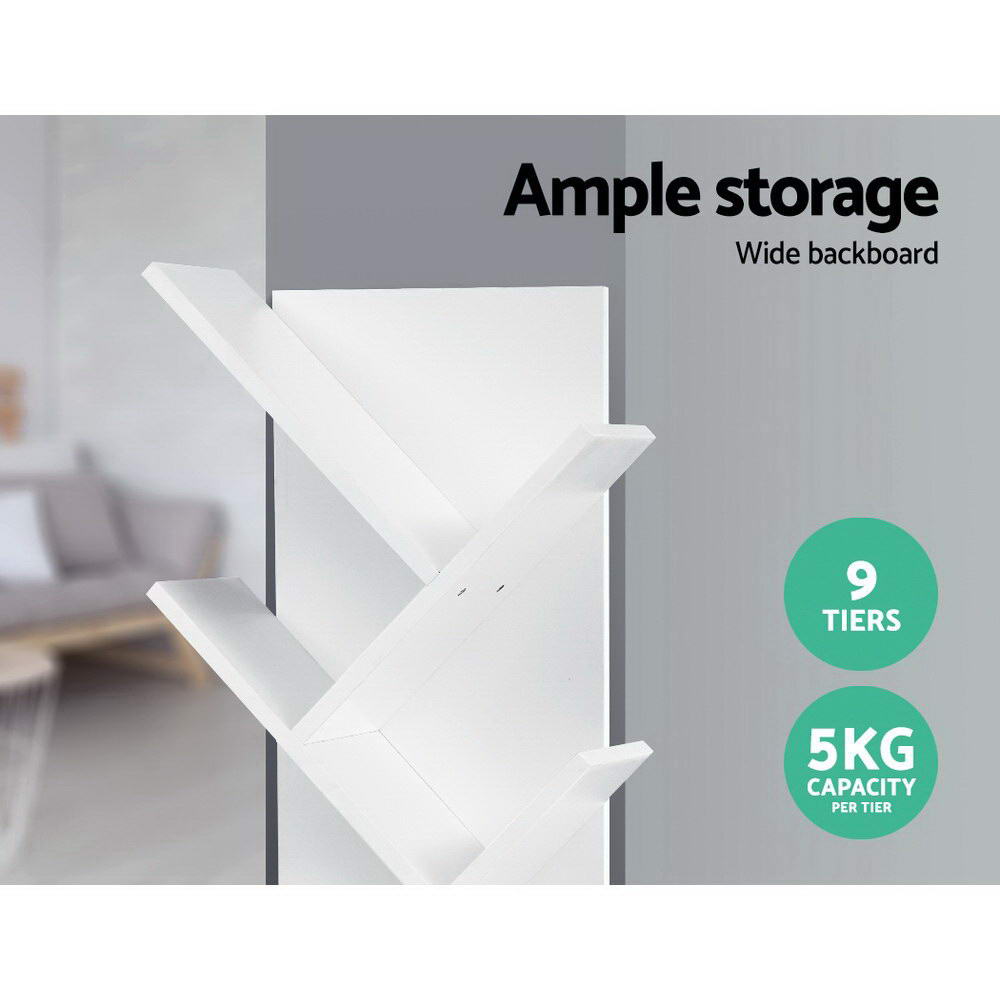 Arbor Tree Bookshelf – White – 9 Tier