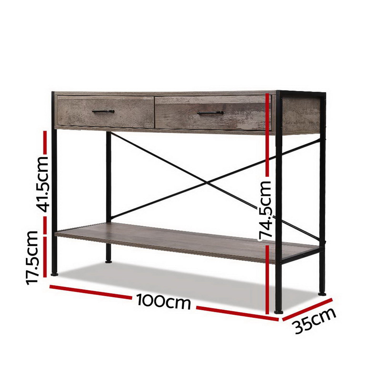 Valentina Console Table with Drawers – Walnut – Two Drawer