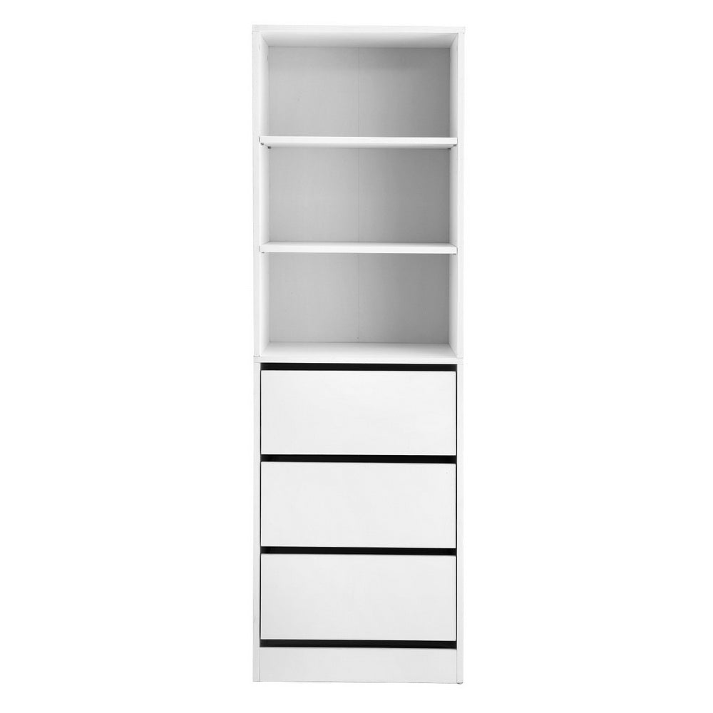 Elara Tallboy Chest of Drawers – White – 3 Drawer