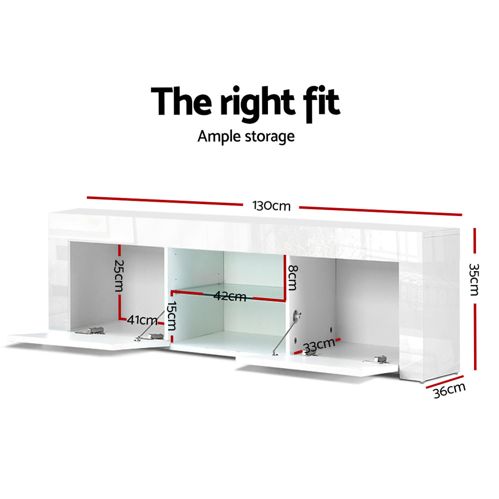 Ivan Entertainment Unit – White – 130 cm