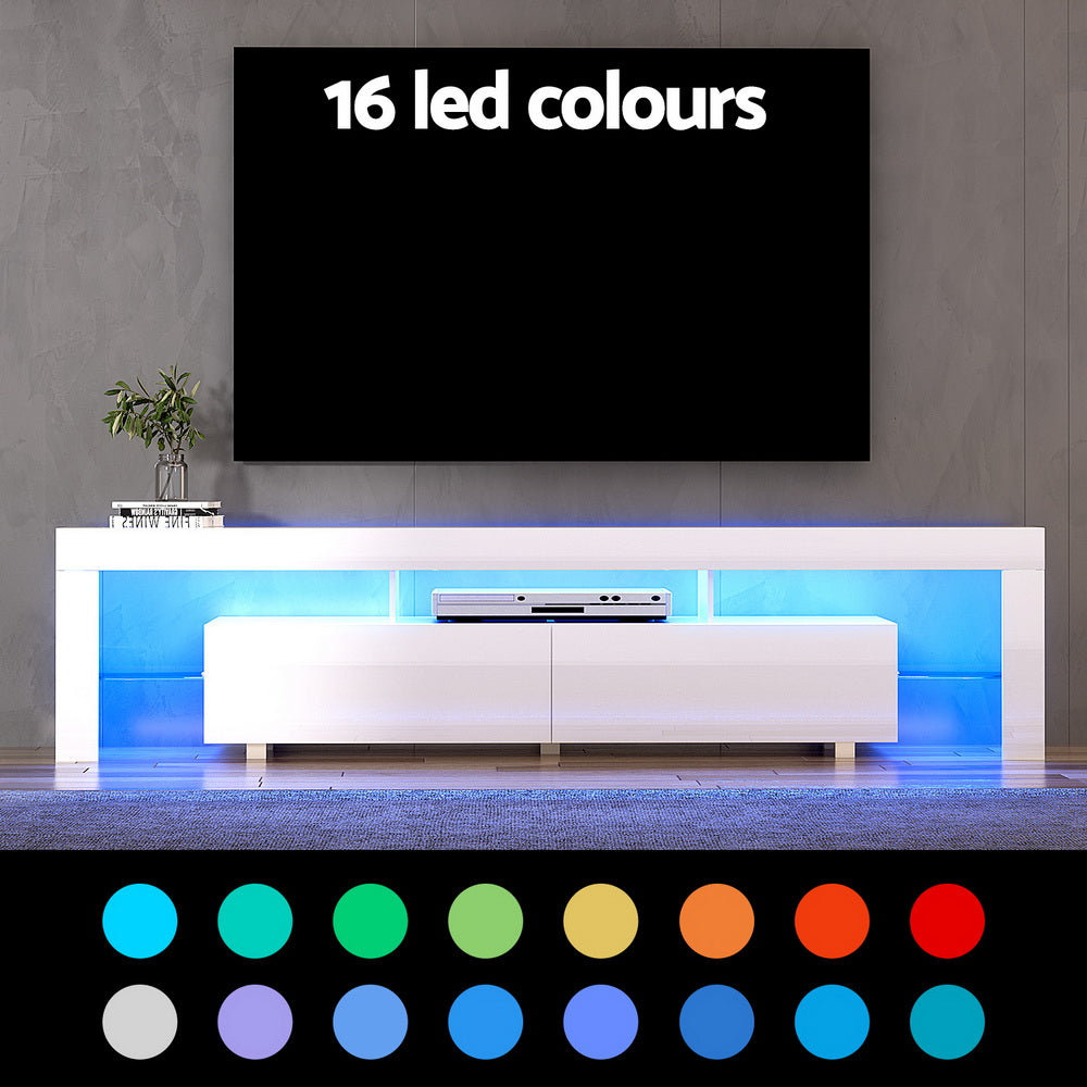 Linden LED TV Entertainment Unit – White – 200 cm