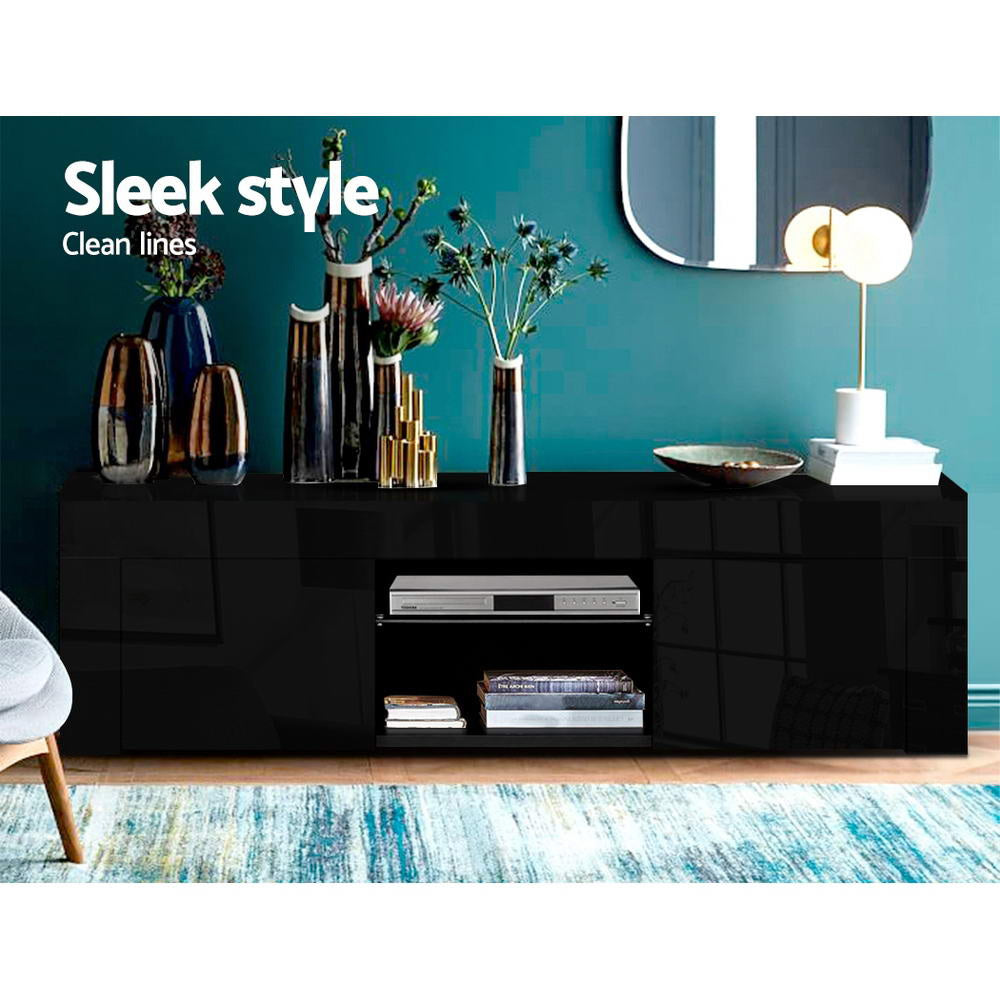 Angus LED Entertainment Unit – Black – 130 cm