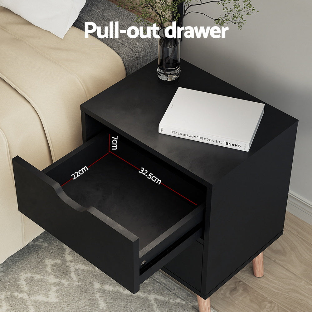 Boden Bedside Table – Black – 2 Drawers