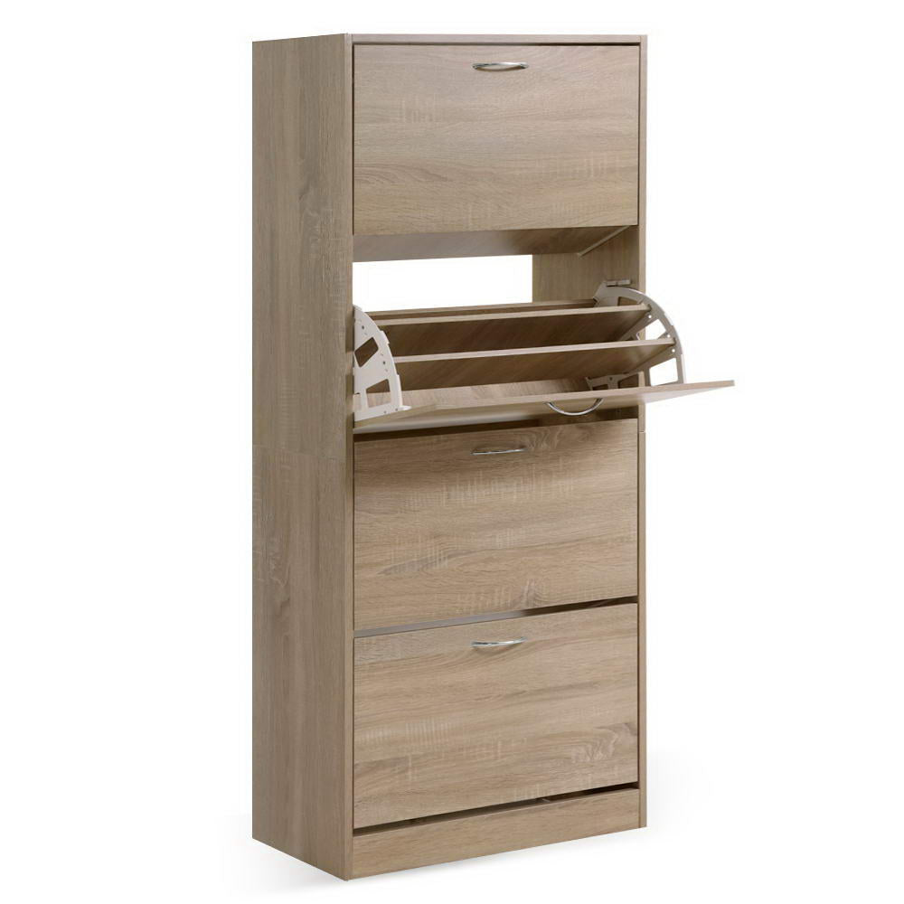 Alderon 4-Door Shoe Cabinet – Wood – 60 Pairs
