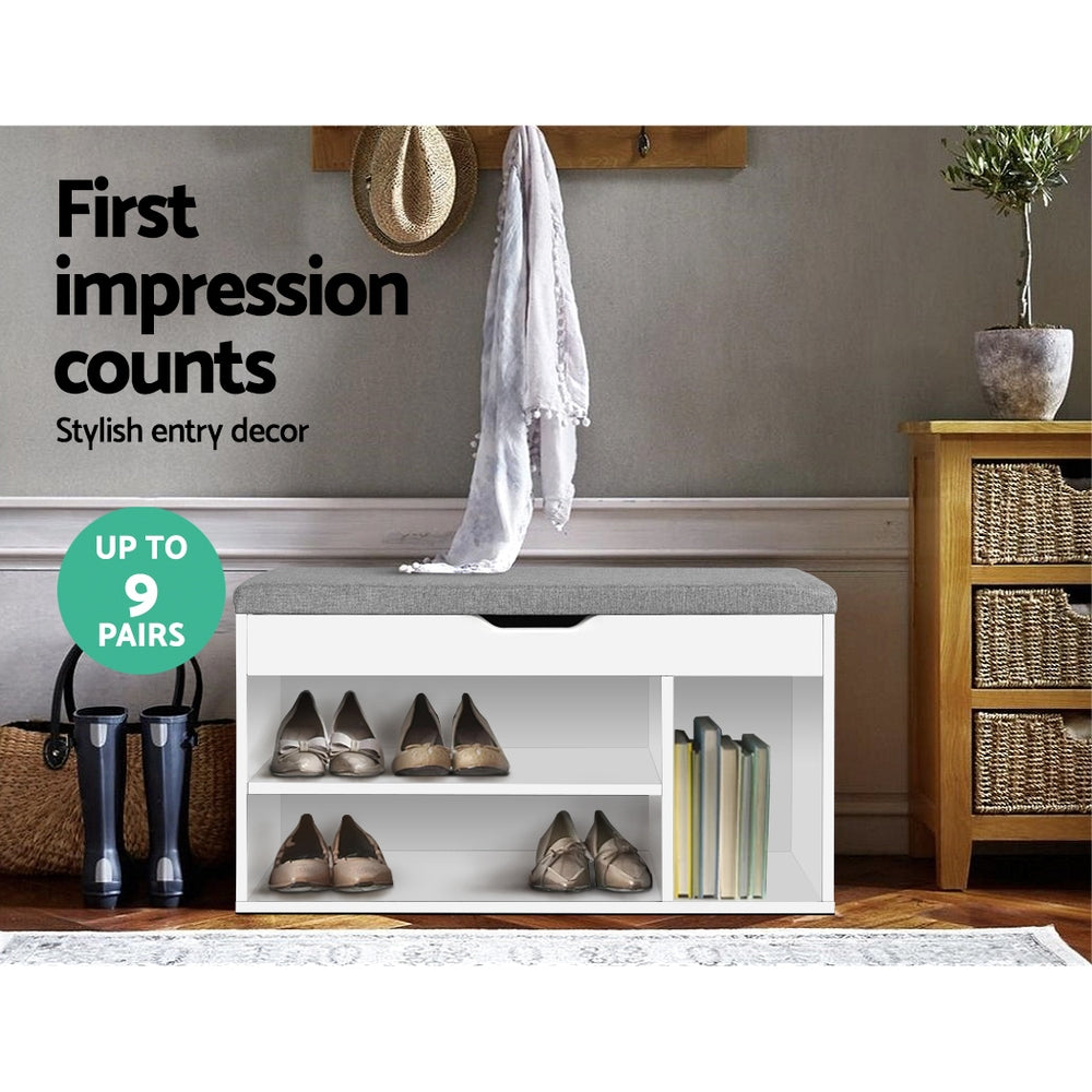 Allen Shoe Storage Bench – White