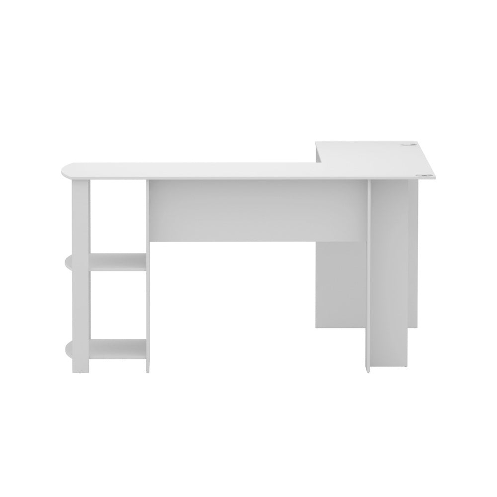Camden L-Shape Computer Desk – White – 136 cm