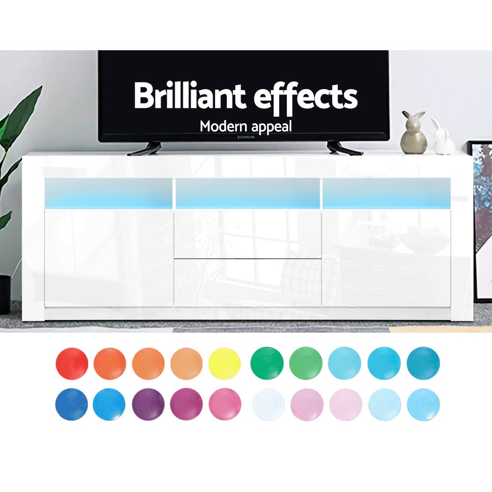 Anna LED TV Cabinet – White – 160 cm