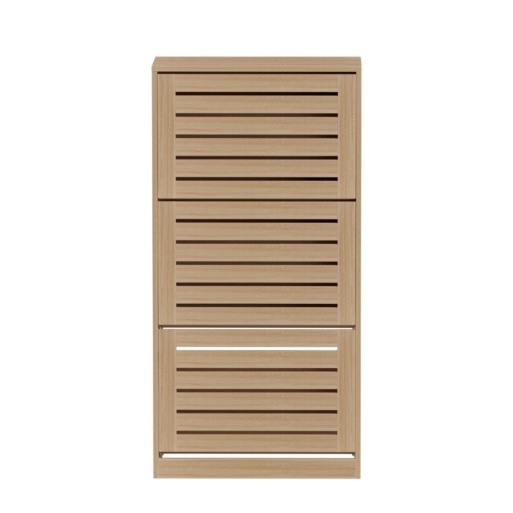 Harlow 3-Drawer Shoe Cabinet – Pine – 45 Pairs