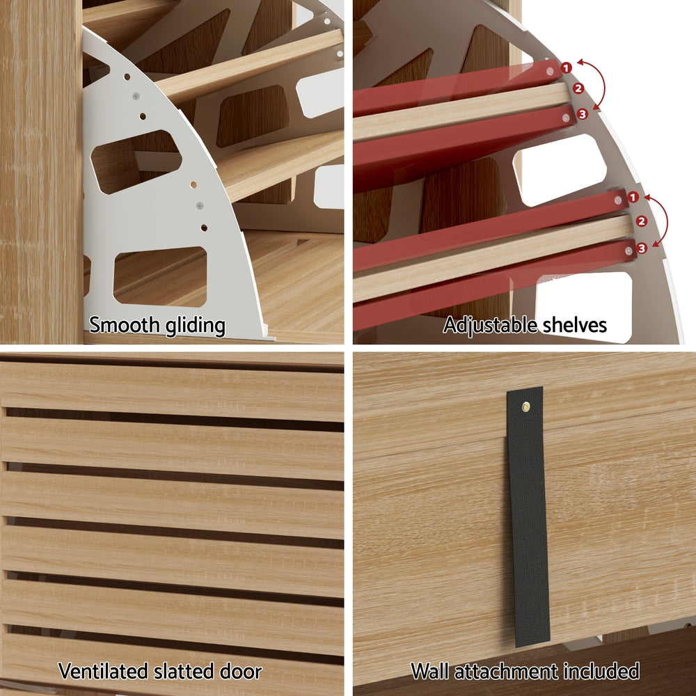 Harlow 3-Drawer Shoe Cabinet – Pine – 45 Pairs