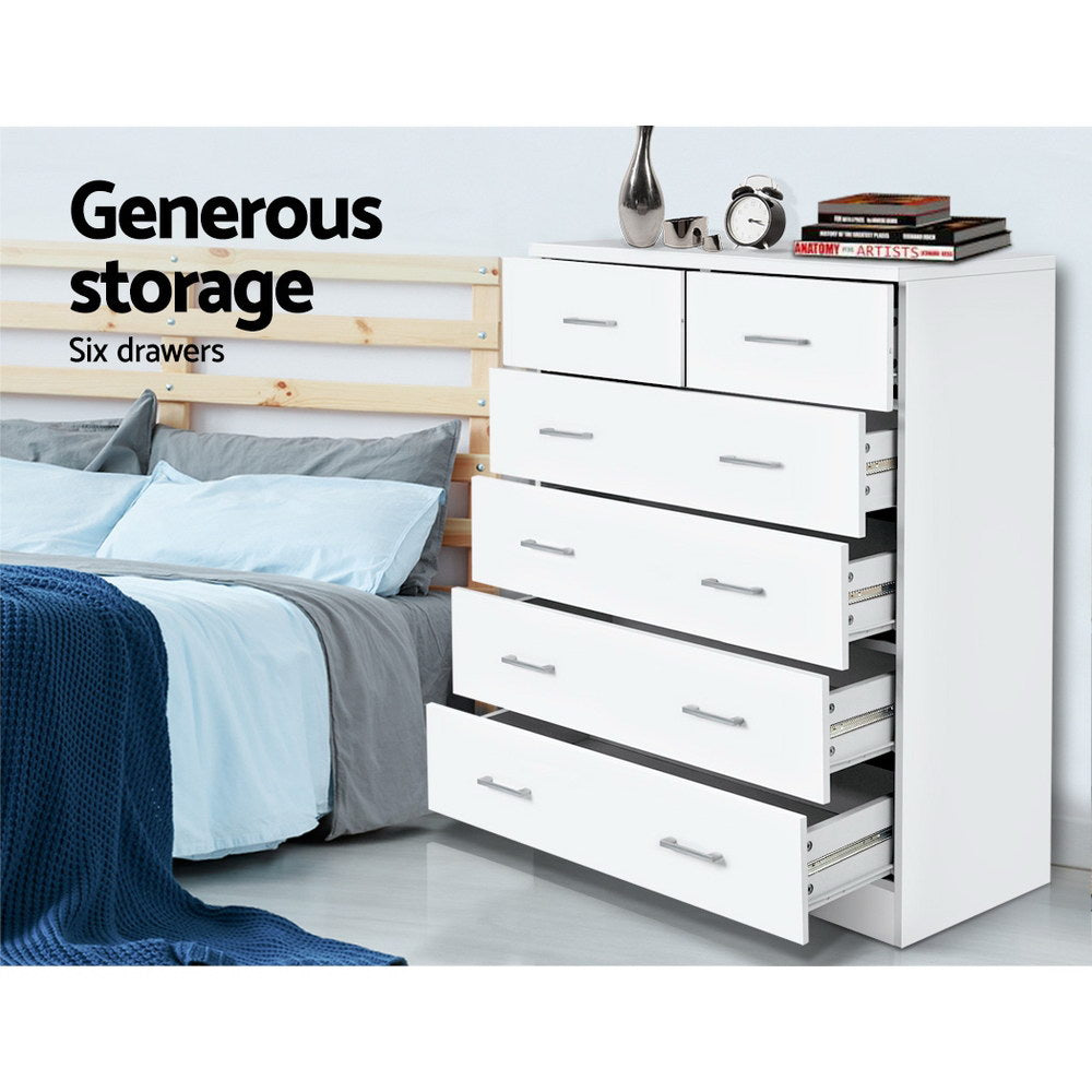 Ashford Storage Tallboy – White – 6 Drawer