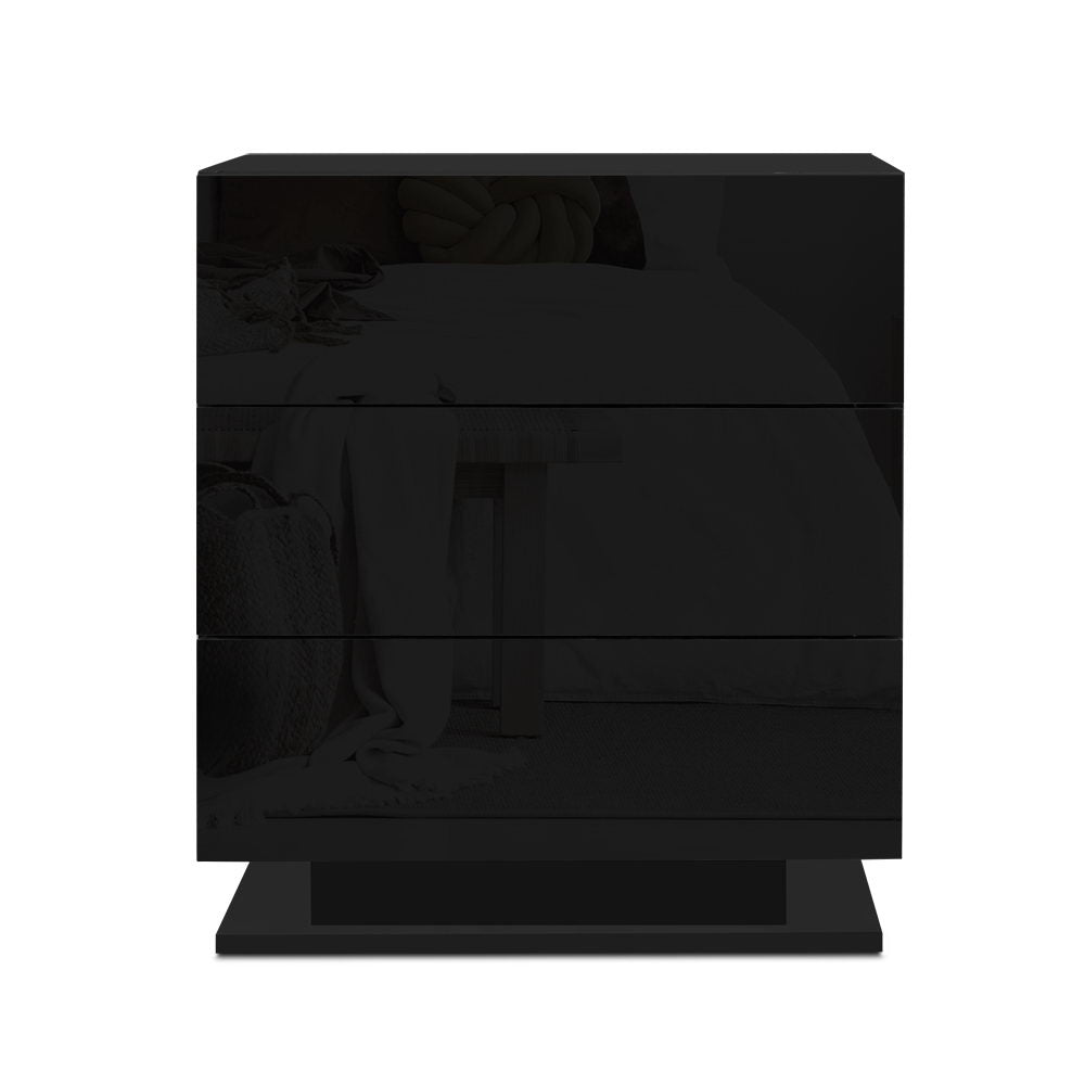 Mori LED Bedside Table – Black – 60 cm