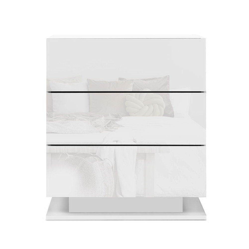 Arlo LED Bedside Tables – White – Set of 2