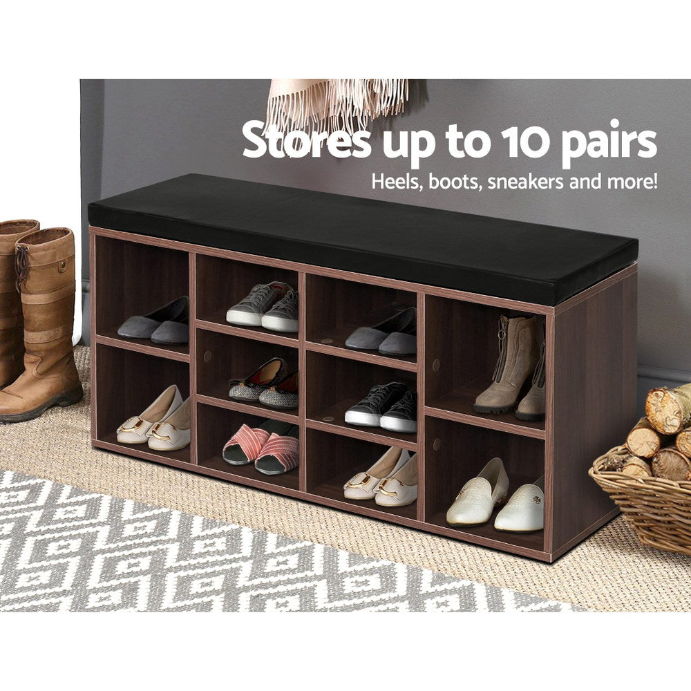 Kendall Shoe Storage Bench – Walnut – 102 cm